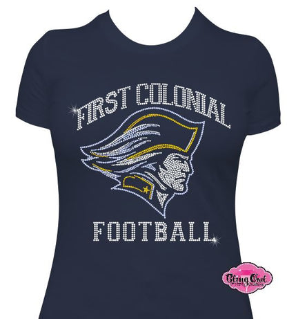 First Colonial Arch Football Short Sleeve Womens Fitted