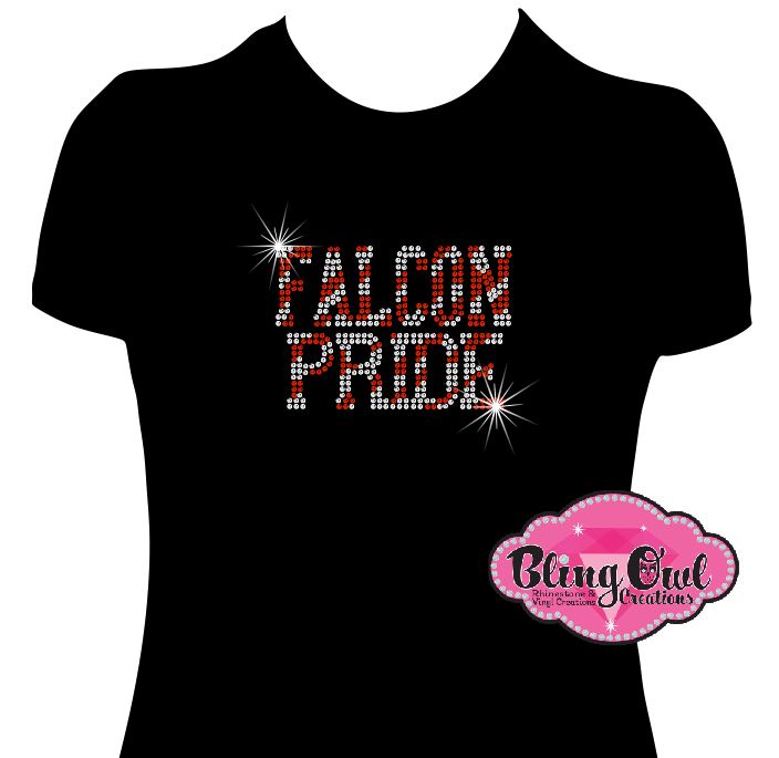 falcon_pride_logo_school spirit wear _rhinestone_sparkle_bling
