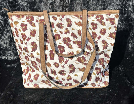 Fall Scatter Splash Burgundy Cream Tote Bag