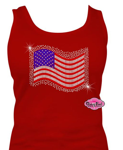 USA Flag Scatter Womens Tank Top