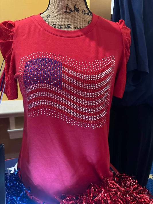 Flag Scatter Dressy Casual Puffy Short Sleeve Republican Elephant