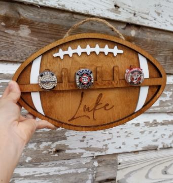 football ring holder 3 layers wood sports medal holder