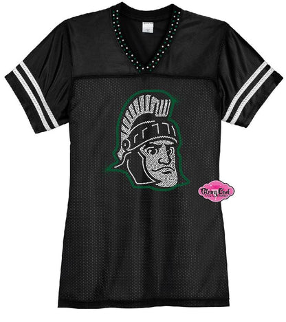 MSU Football Bling Jersey Sparty Womens Cut