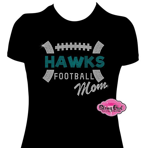 Hawks Football Mom 1 Womens Fitted Tshirt