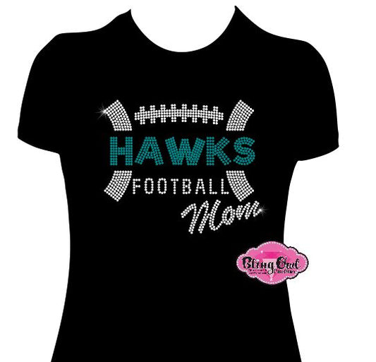 Hawks Football Mom 1 Womens Fitted Tshirt