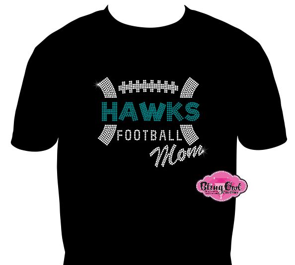 Hawks Football Mom 1 Unisex Tshirt