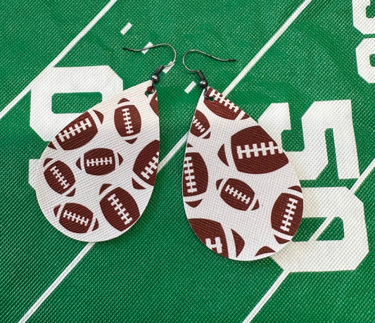 Teardrop Earrings Pleather - Football