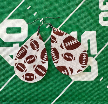 Teardrop Earrings Pleather - Football