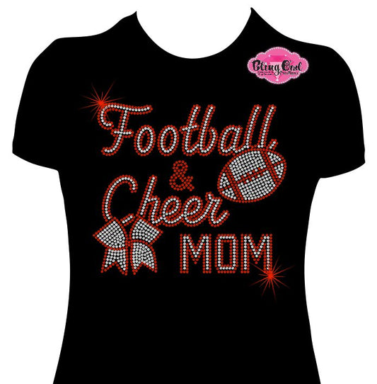 Football Cheer Mom  (Rhinestone Design)