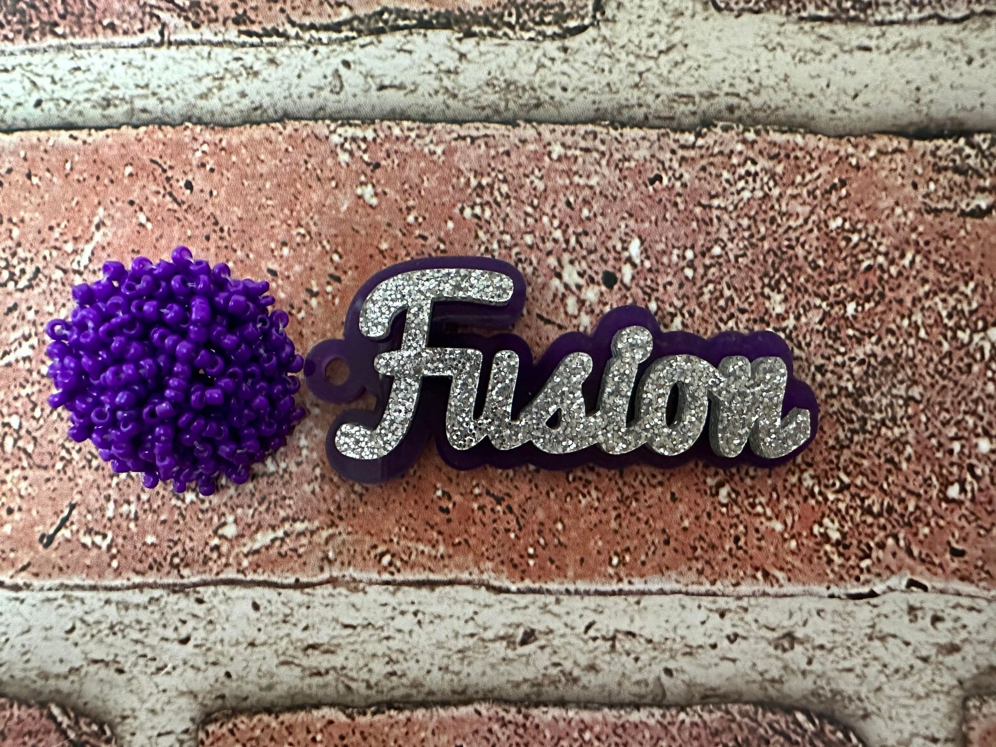 fusion dance mom acrylic earrings pom pom toppers team school spirit wear