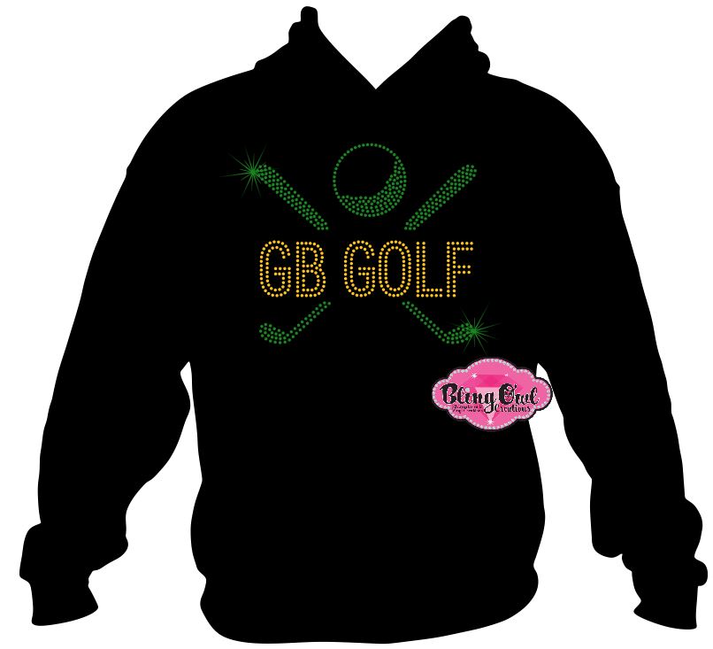 great bridge golf mom golfer golf ball golf clubs design shirt glam_vibes_outfit rhinestones sparkle bling school spirit wear sports mom cheerleader