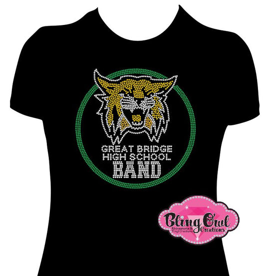 Marching Wildcats Circle Logo GB (Rhinestone Design)