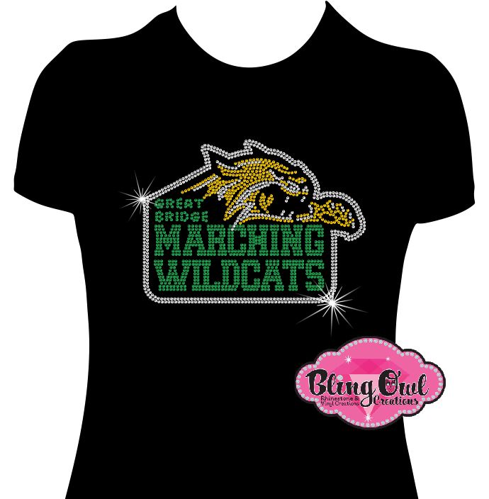 Marching Wildcats Logo GB (Rhinestone Design)