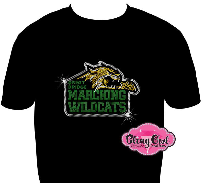 Marching Wildcats Logo GB (Rhinestone Design)