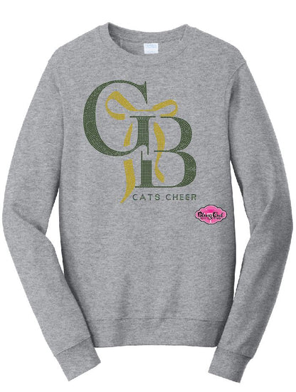 GB Cheer Bow Rhinestone Crewneck Adult Unisex