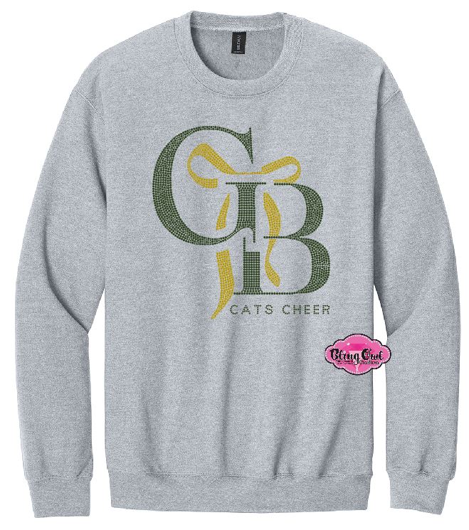 GB Cheer Bow Rhinestone Crewneck Adult Unisex