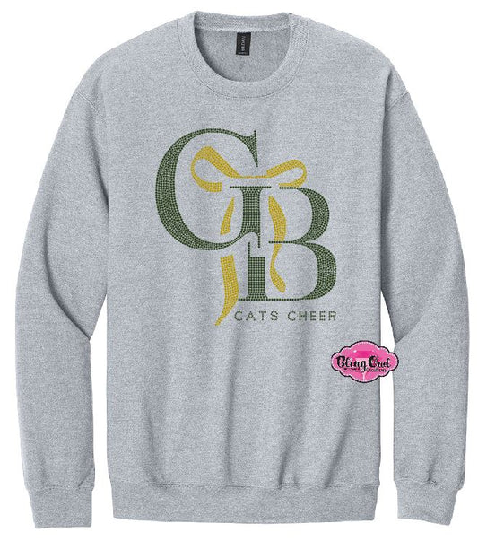 GB Cheer Bow Rhinestone Crewneck Adult Unisex
