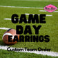 Sports Mom Game Day Team acrylic earrings pom pom toppers mascot school spirit wear