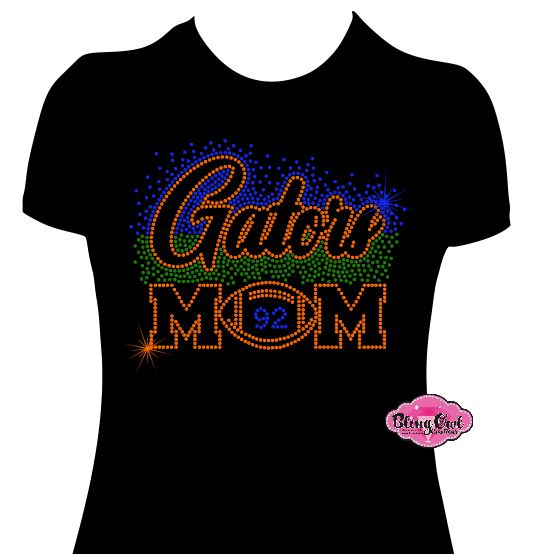 Gators Football Mom with Number Womens Fitted