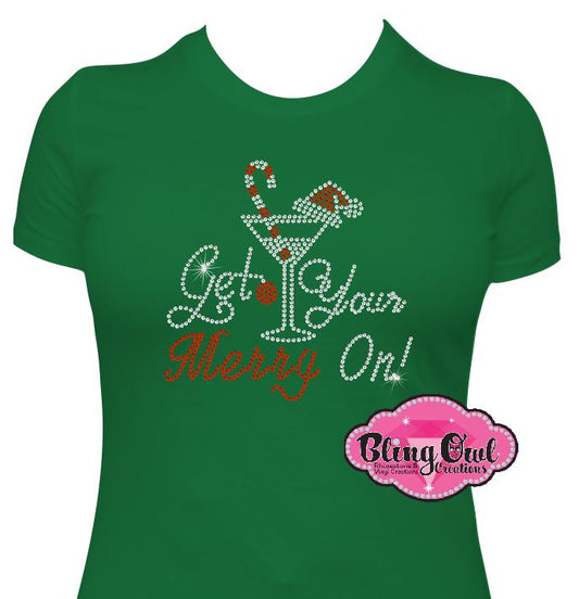 Get your Merry on Martini (Rhinestones)