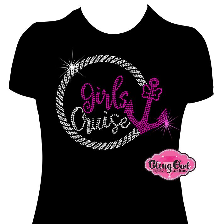 girls_cruise_anchor_ design shirt rhinestones sparkle bling
