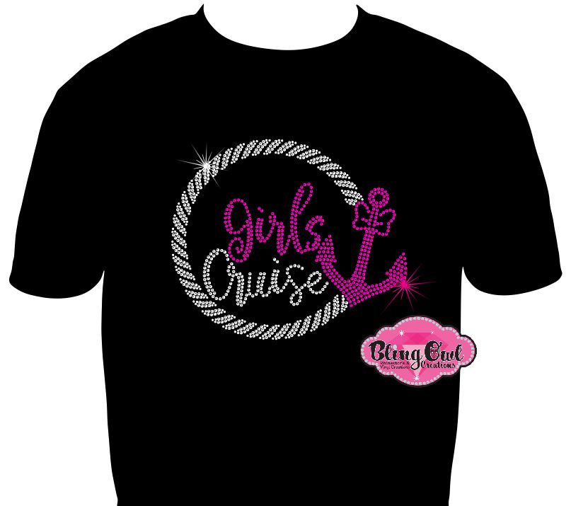 girls_cruise_anchor_ design shirt rhinestones sparkle bling