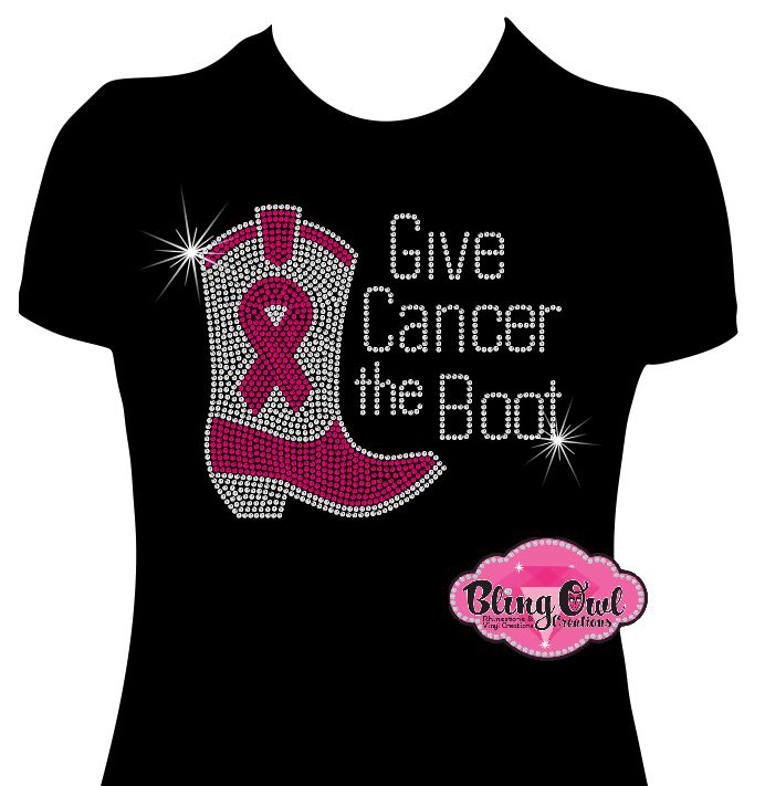 Give Cancer the Boot (Rhinestone Design)