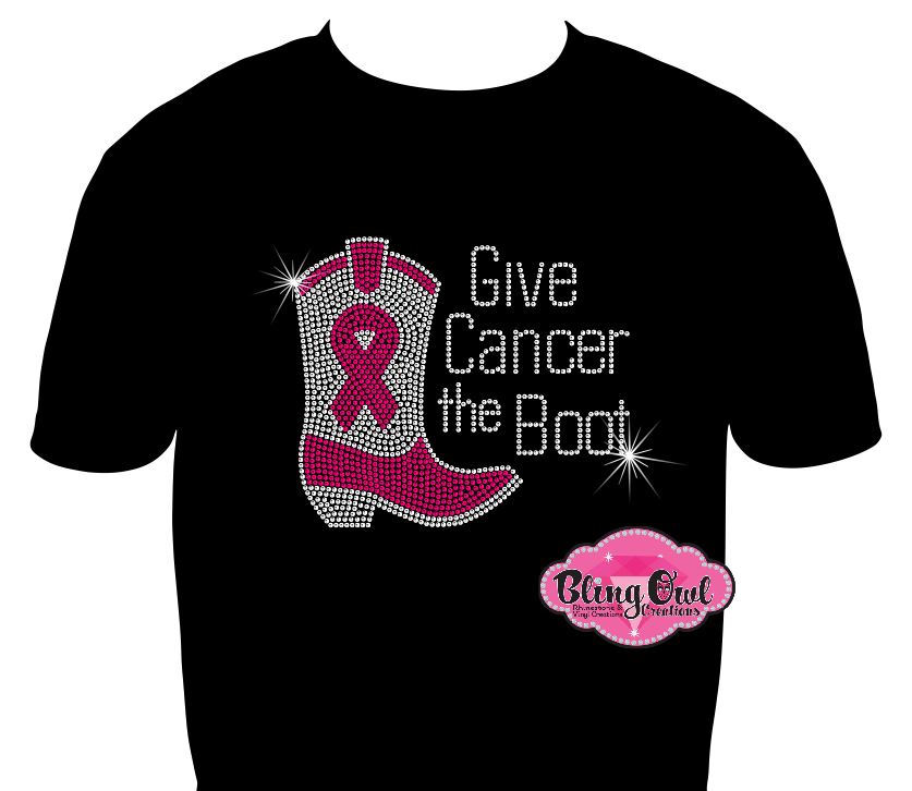 Give Cancer the Boot (Rhinestone Design)