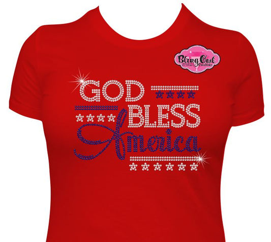 god bless america star usa country pride america elections vote politics shirt rhinestones sparkle bling