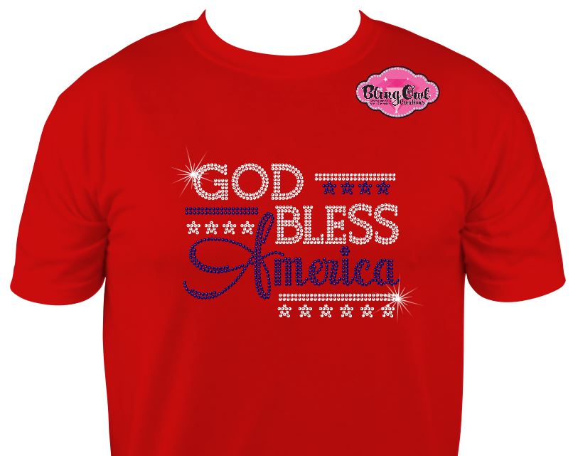 god bless america star usa country pride america elections vote politics shirt rhinestones sparkle bling