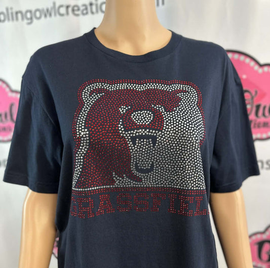 Grassfield Grizzlies Face 1 Unisex Tshirt (Sample)