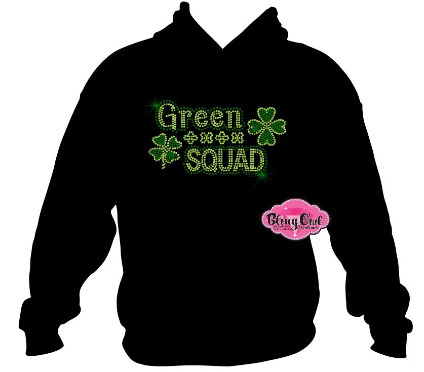 shamrock green squad st patrick day shirt rhinestones sparkle bling