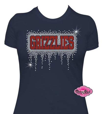 Grizzlies Drip Womens Fitted tshirt