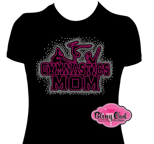 gymnastics_mom design shirt glam_vibes_outfit rhinestones sparkle bling