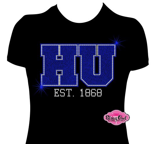 HU Initials Block Scoop Neck Womens Fitted