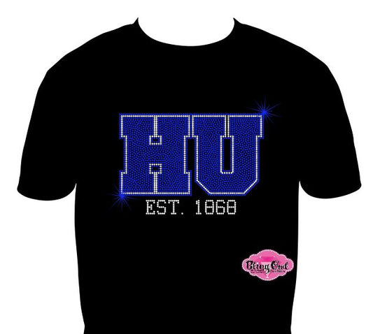 HU Initials Block Scoop Neck Unisex Tee