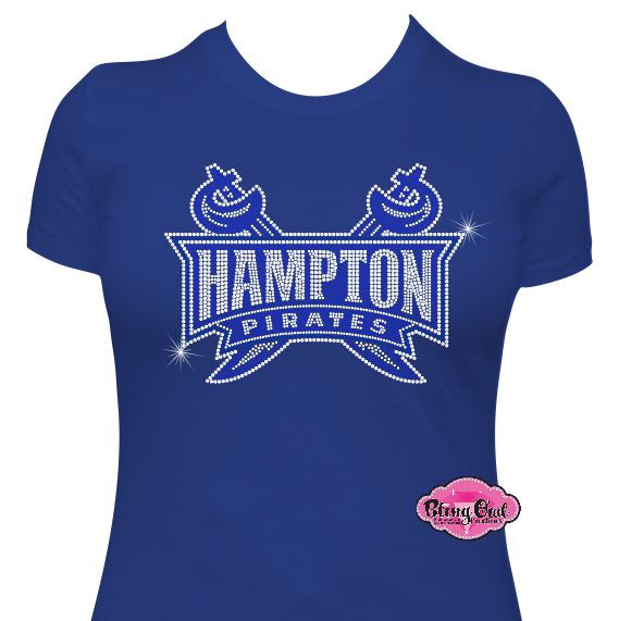 HU Hampton Pirates Scoop Neck Womens Fitted