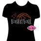 Half Basketball design shirt school spirit wear for sports mom rhinestones sparkle shirt