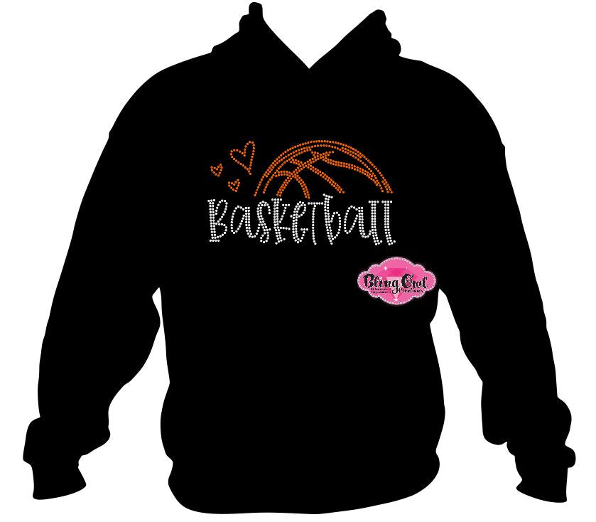 Half Basketball design shirt school spirit wear for sports mom rhinestones sparkle shirt