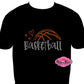 Half Basketball design shirt school spirit wear for sports mom rhinestones sparkle shirt
