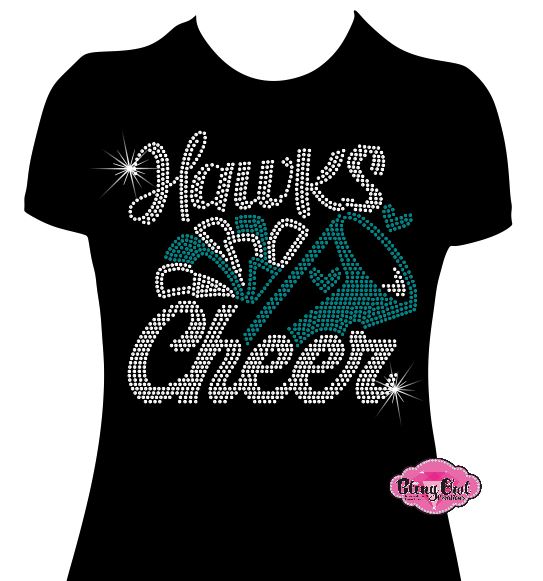 Hawks Cheer Megaphone Womens Fitted Tshirt