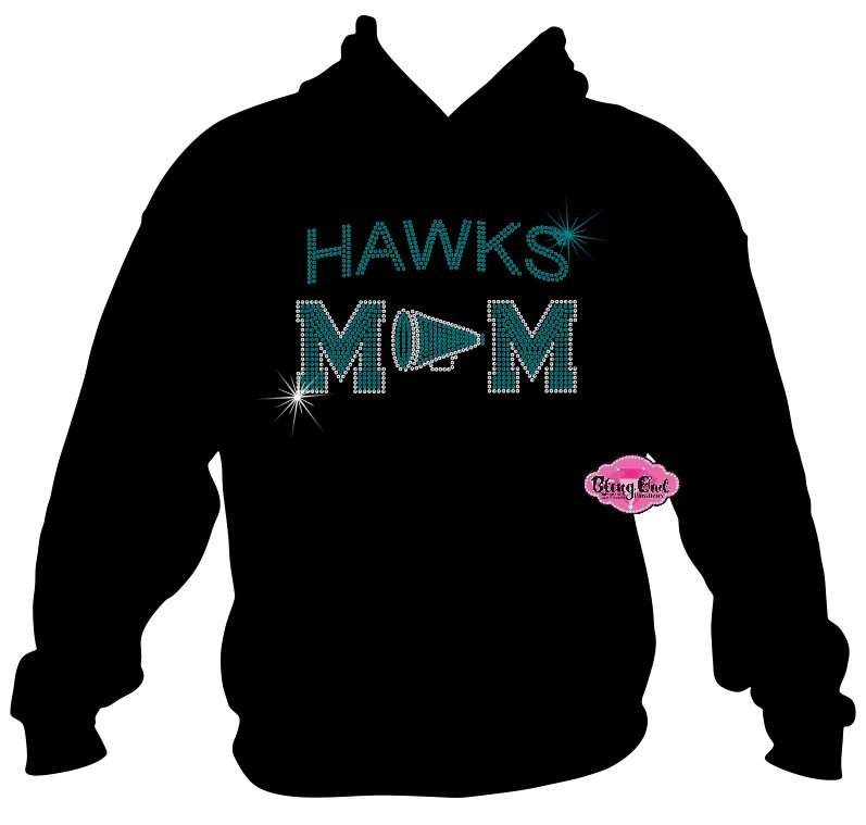 Hawks with Cheer Mom Megaphone 1 Sweatshirt Unisex