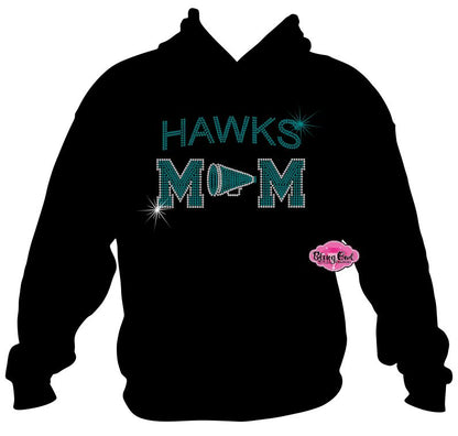 Hawks with Cheer Mom Megaphone 1 Sweatshirt Unisex