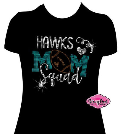 Hawks Mom Squad Football Womens Fitted Tshirt
