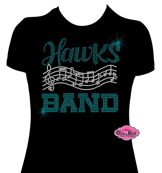 Hawks Band Notes 2 Womens Fitted Tshirt
