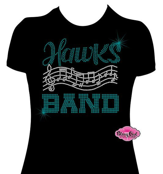 Hawks Band Notes 2 Womens Fitted Tshirt