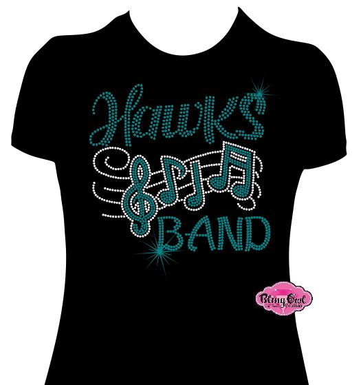 Hawks Band Notes 1 Womens Fitted Tshirt