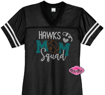 Hawks Mom Squad Bling Football Jersey