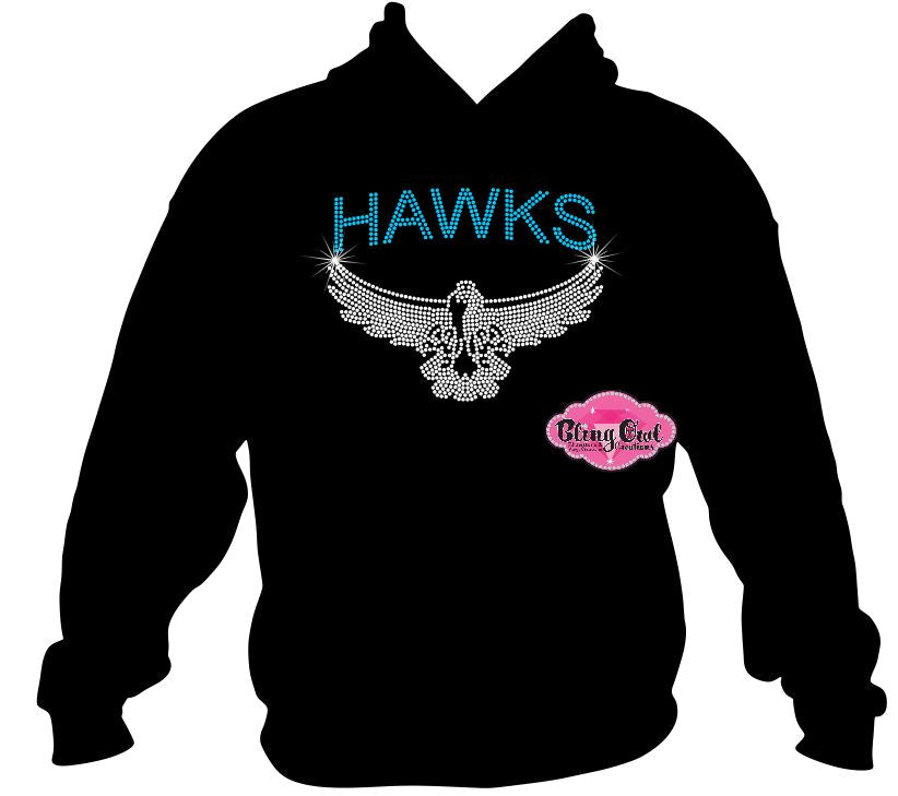 hickory hawks mascot spirit_wear rhinestones sparkle bling