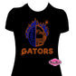 Gators Football Helmet with Fire Womens Fitted Tshirt